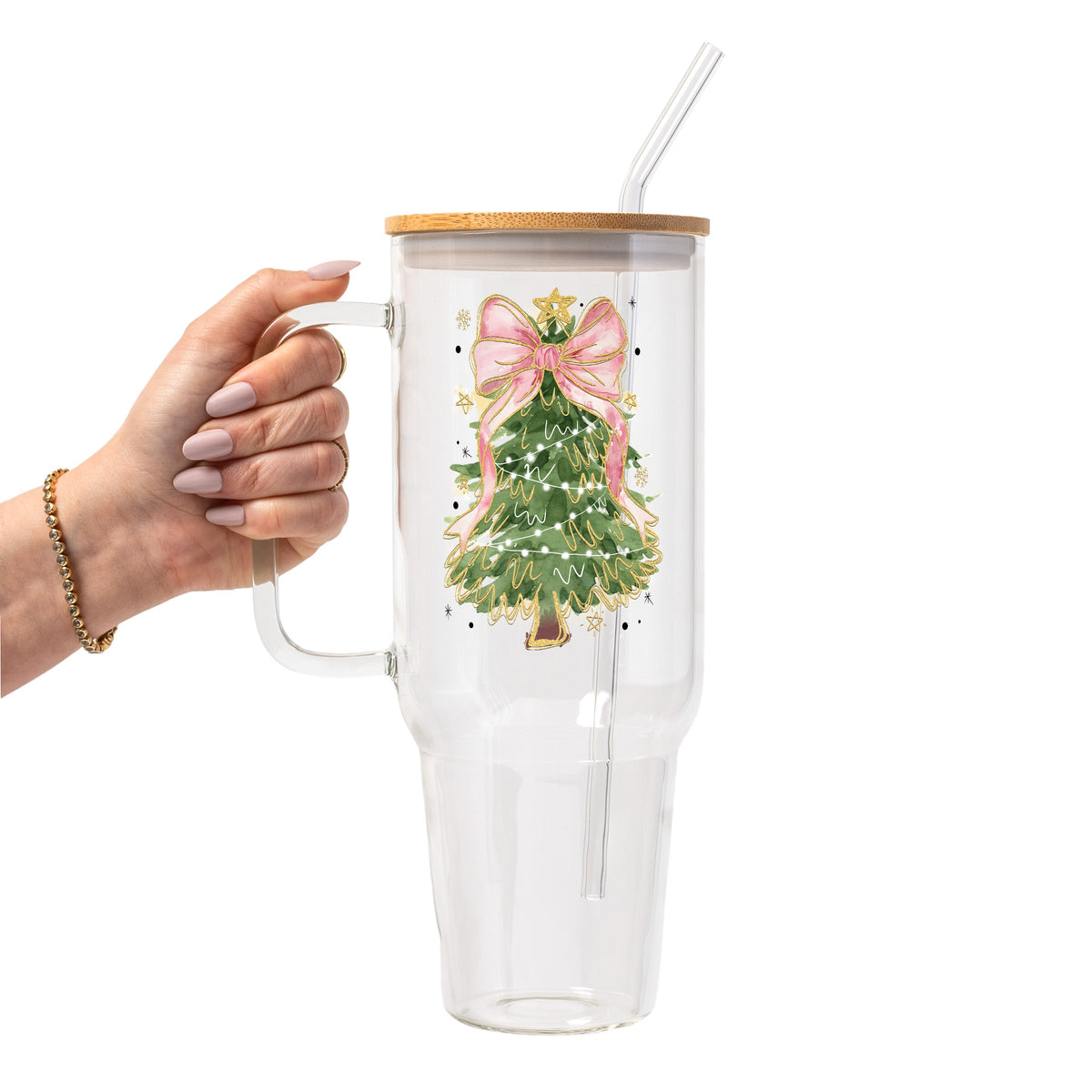 Cozy Christmas Trees Glass Cups