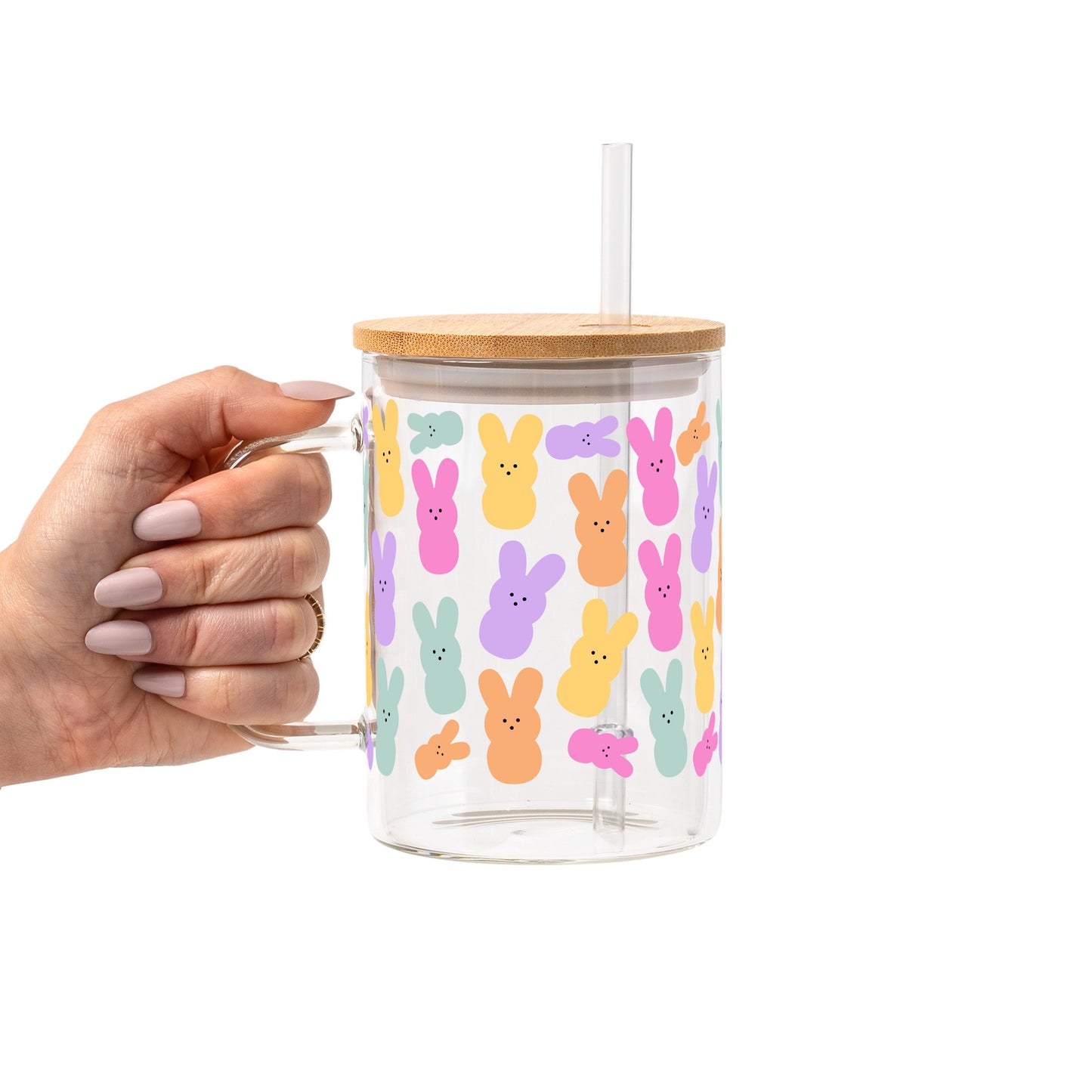 Vasos de cristal con Peeps del Conejo de Pascua