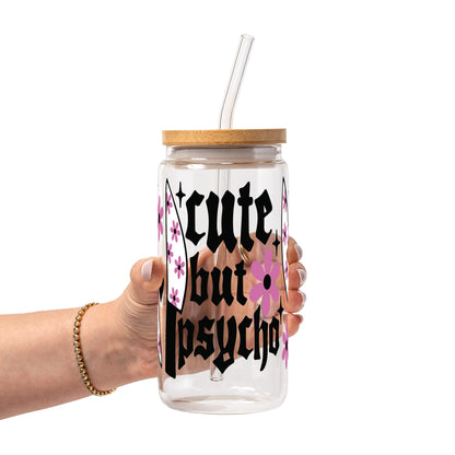 Cute But Psycho Glass Cups
