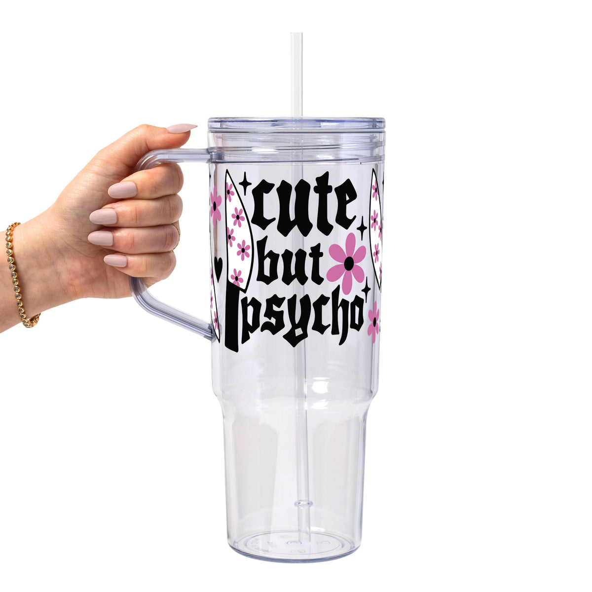 Cute But Psycho Glass Cups