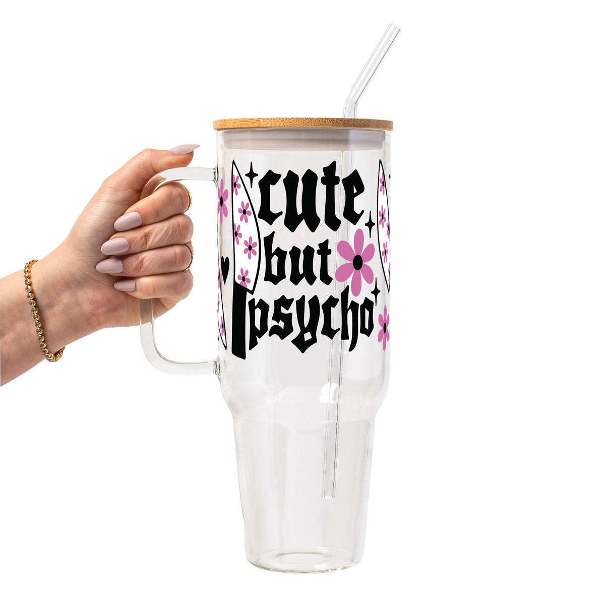 Cute But Psycho Glass Cups