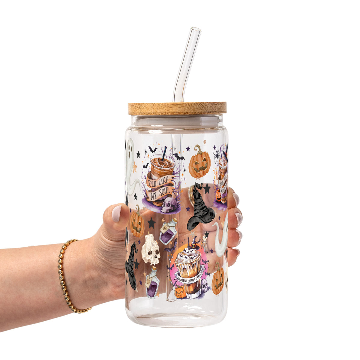 Halloween Fall Coffees Glass Cups