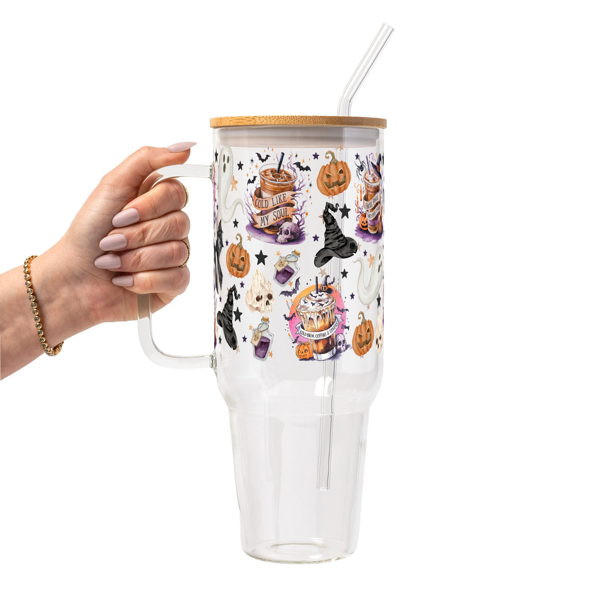 Halloween Fall Coffees Glass Cups