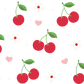 Red Cherries Pink Hearts Glass Cups