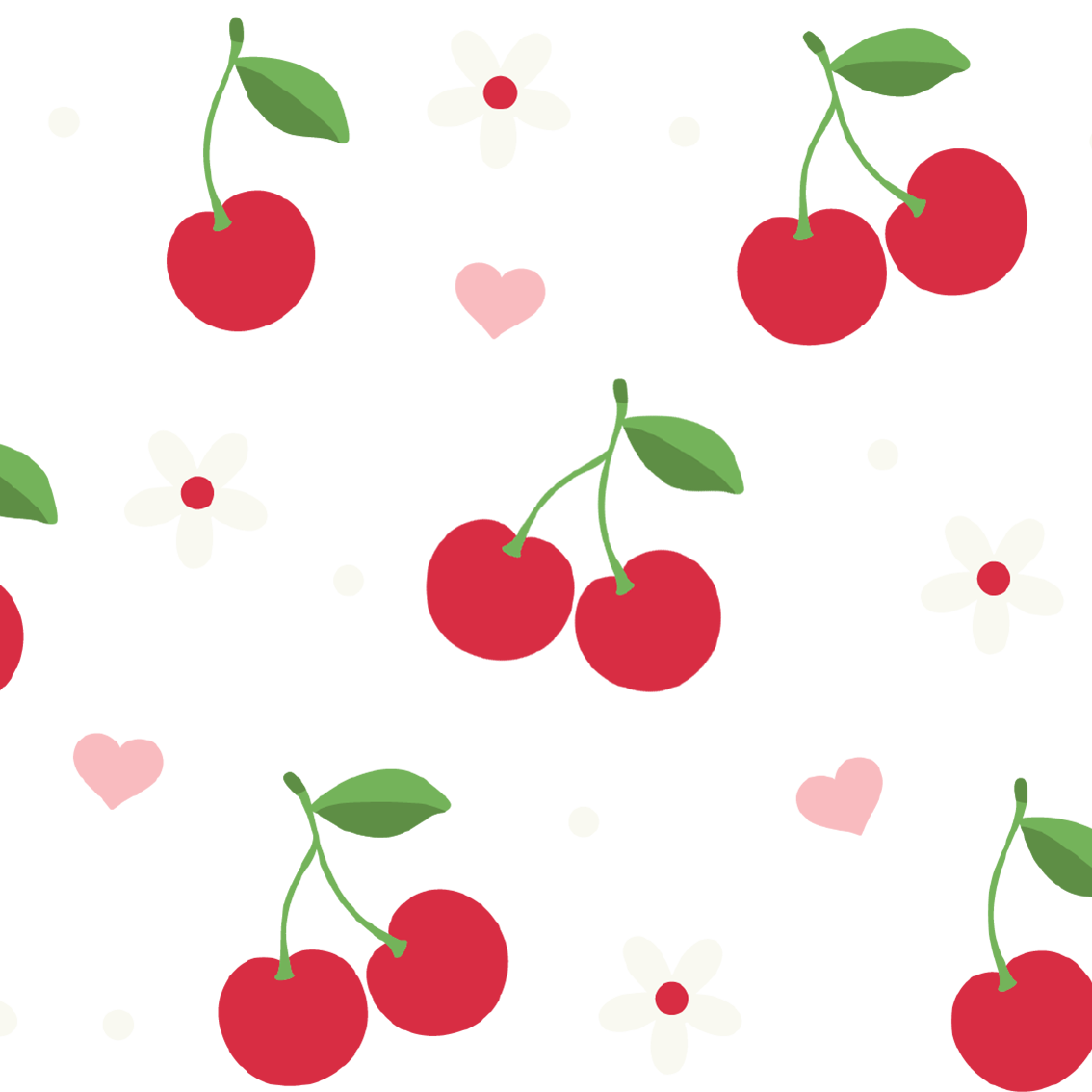 Red Cherries Pink Hearts Glass Cups