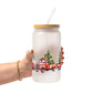 Red Christmas Trucks Glass Cups