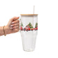 Red Christmas Trucks Glass Cups