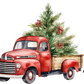 Red Christmas Trucks Glass Cups