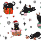 Christmas Cats Glass Cups