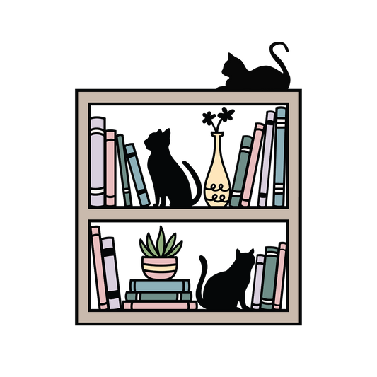 Shelf Cats Glass Cups