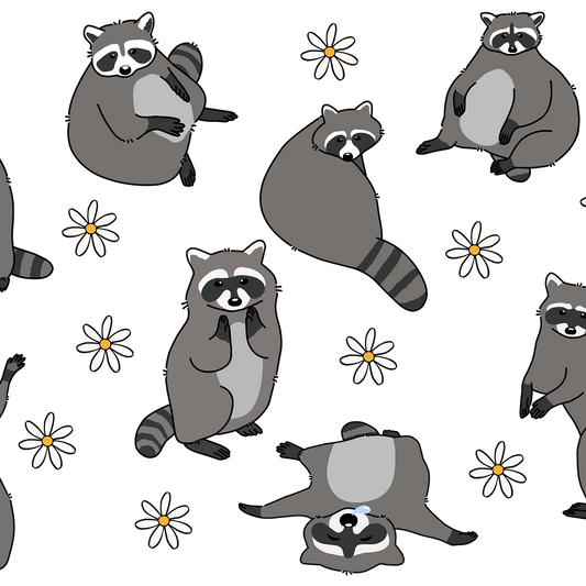 Coffee Loving Raccoon Glass Cups