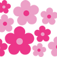 Retro Pink Daisy Floral Glass Cups