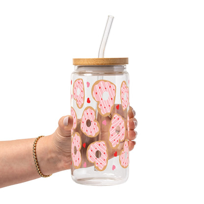 Valentine Donut Hearts Glass Cups