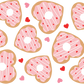 Valentine Donut Hearts Glass Cups