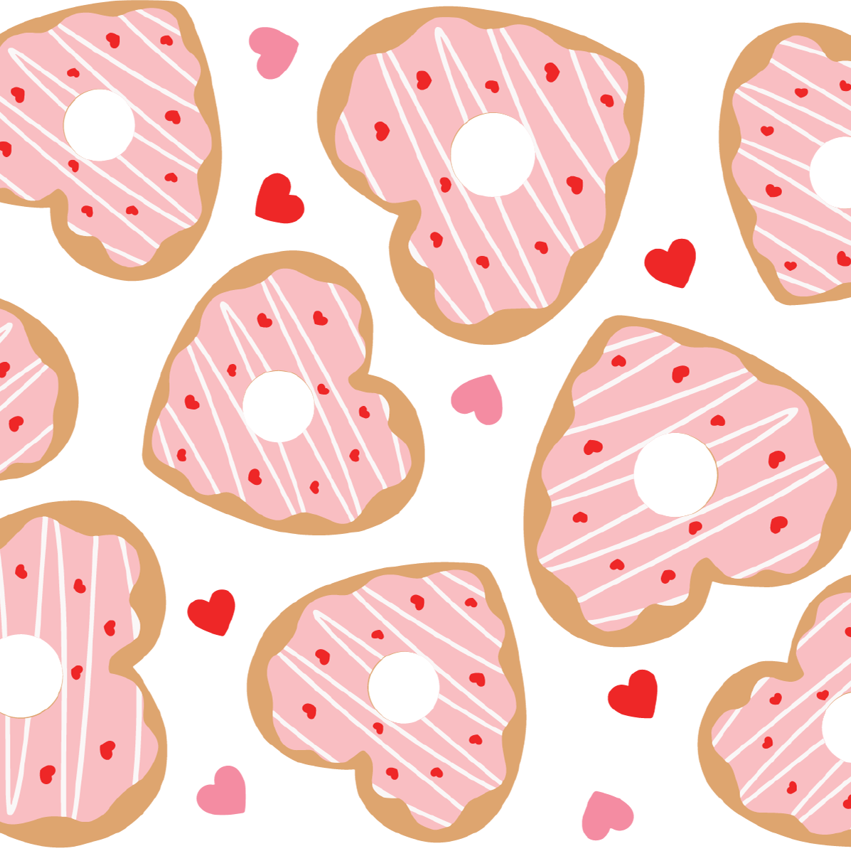 Valentine Donut Hearts Glass Cups