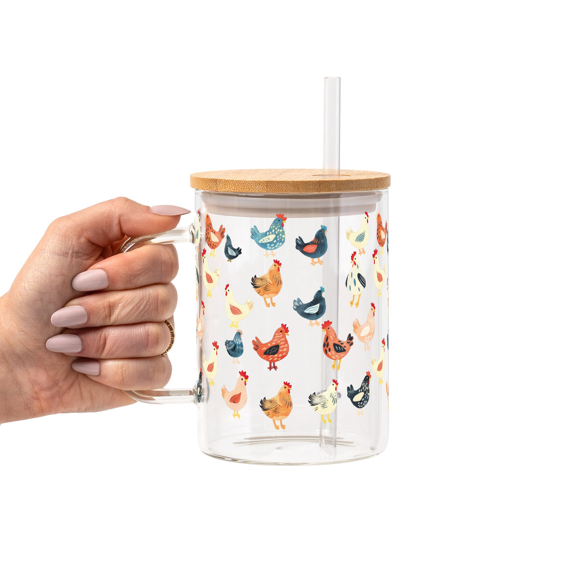 Chicken Mom Glass Cups
