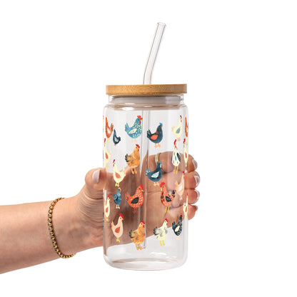Chicken Mom Glass Cups