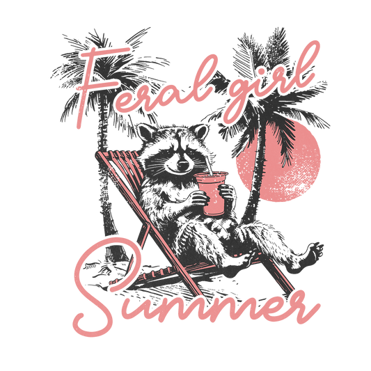 Vasos de vidrio de mapache "Feral Girl Summer"