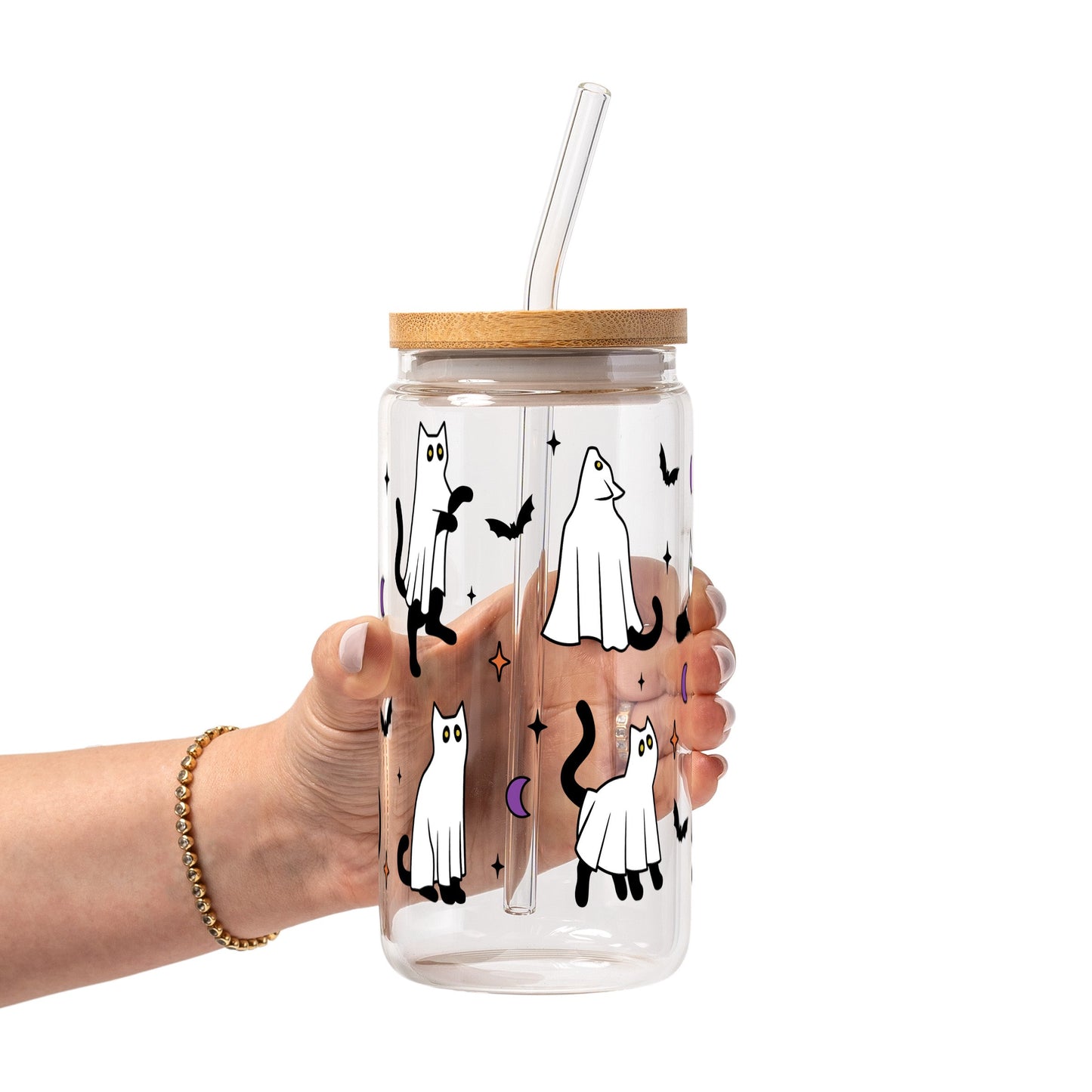 Ghost Cat Glass Cups
