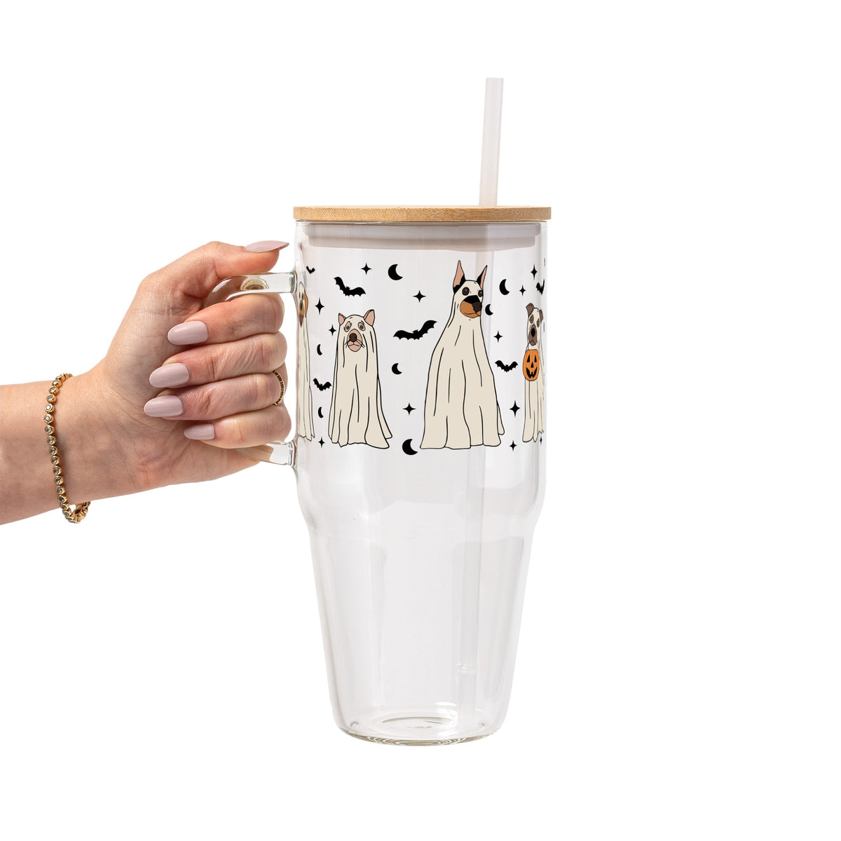 Ghost Dogs Halloween Glass Cups
