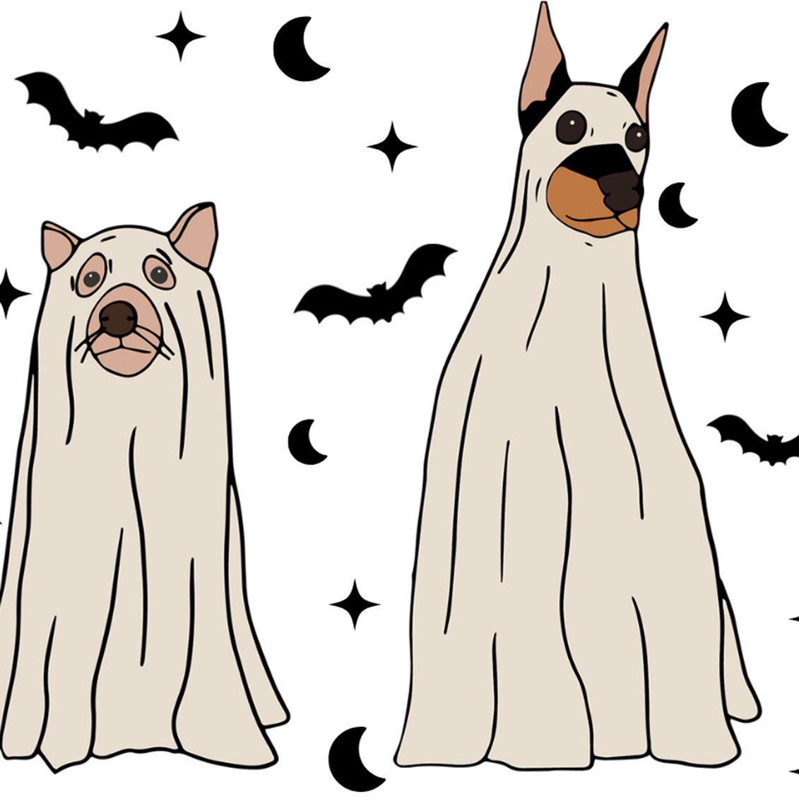 Ghost Dogs Halloween Glass Cups
