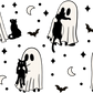 Ghost Holding Cats Glass Cups