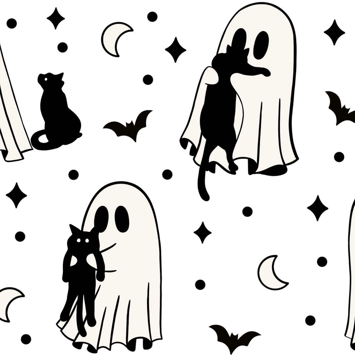 Ghost Holding Cats Glass Cups