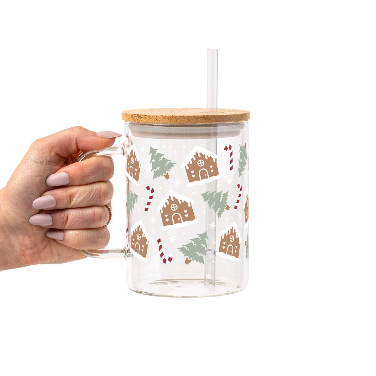 Gingerbread House Christmas Glass Cups