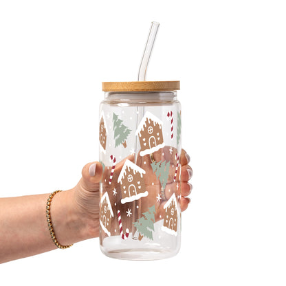 Gingerbread House Christmas Glass Cups