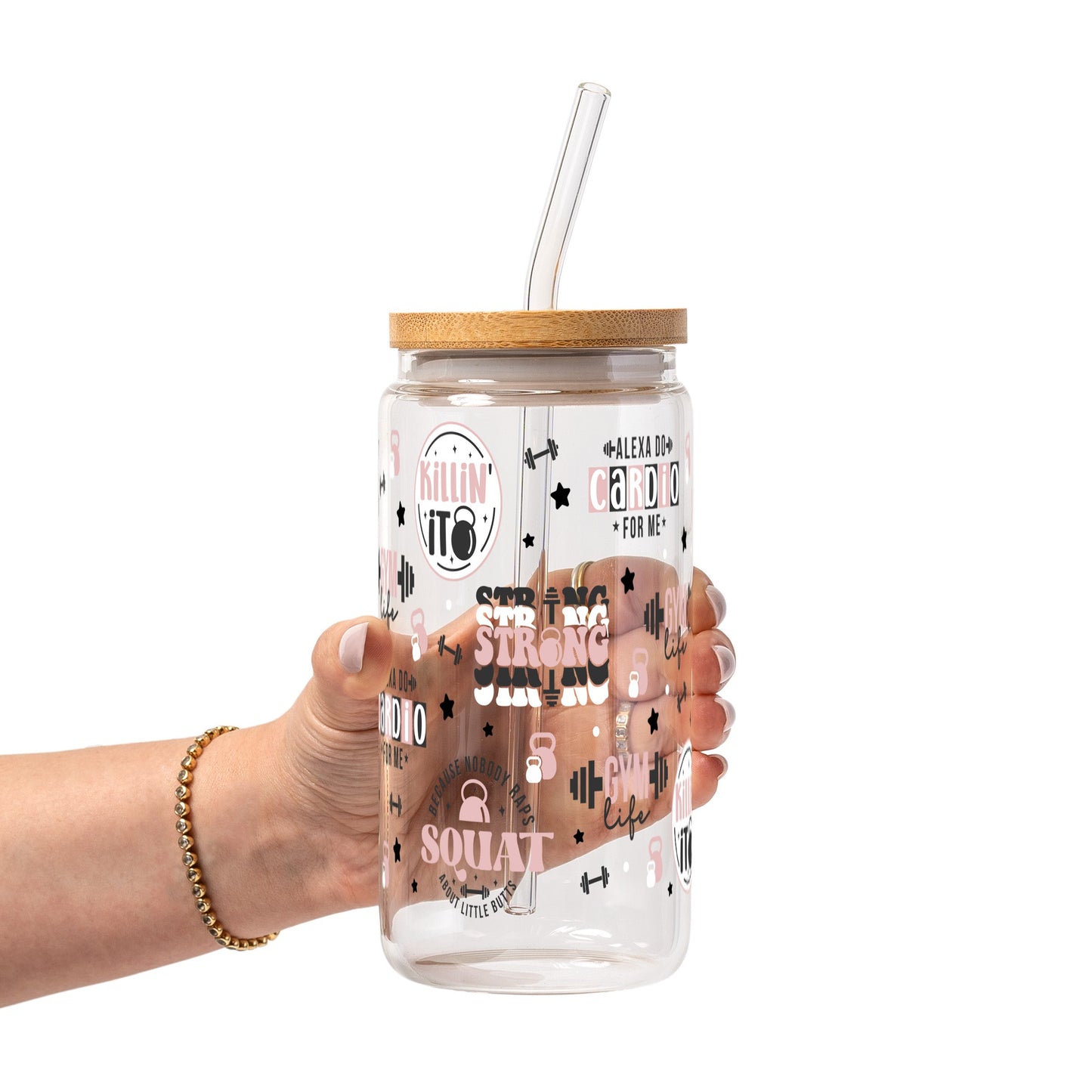 Gym Girl Glass Cups