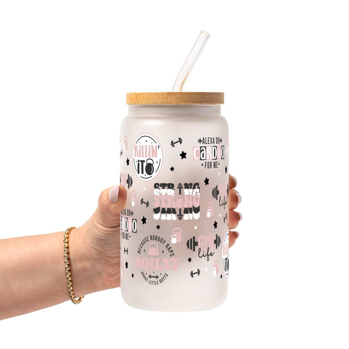 Gym Girl Glass Cups