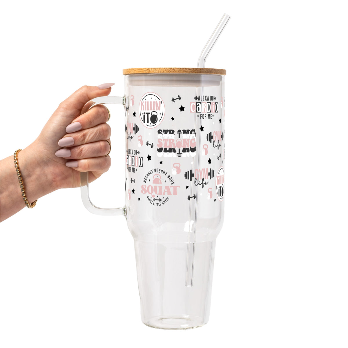 Gym Girl Glass Cups
