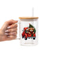 Highland Cow Christmas Truck Glass Cups