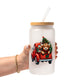 Highland Cow Christmas Truck Glass Cups