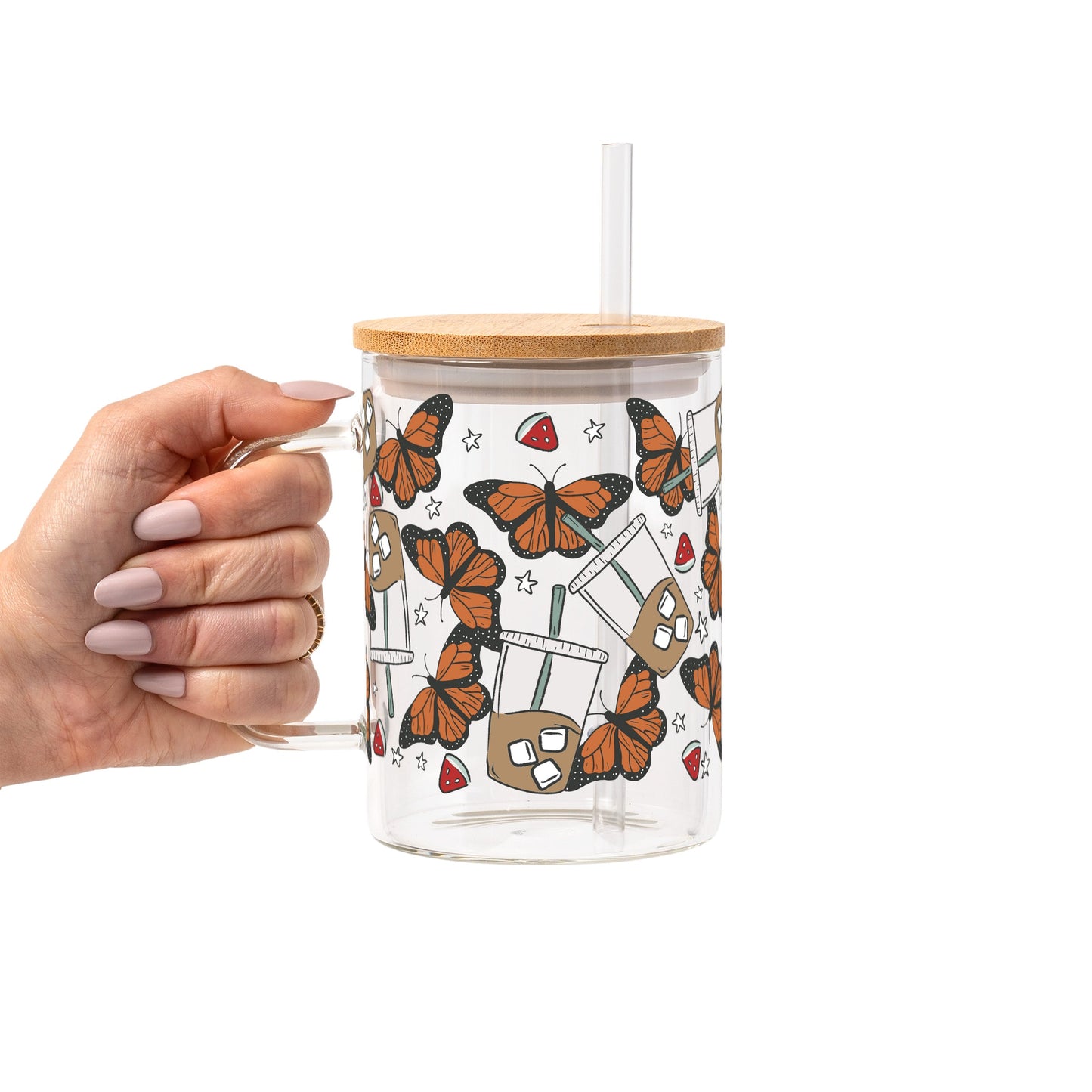 Spring Butterfly Aesthetic Glass Cups