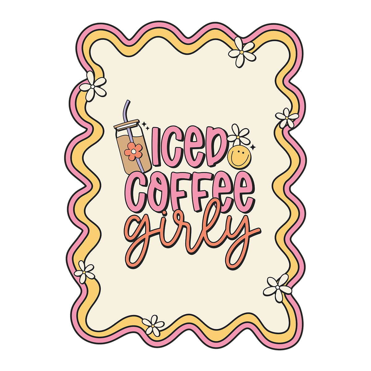 Iced Coffee Girly Glass Cups