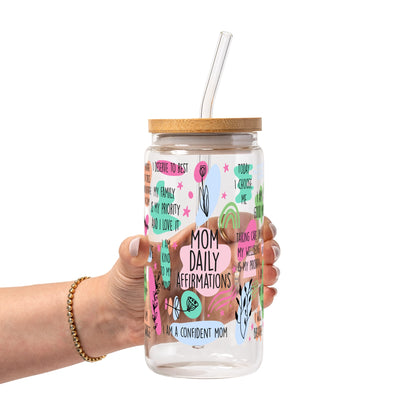 Mom Daily Affirmations Glass Cups