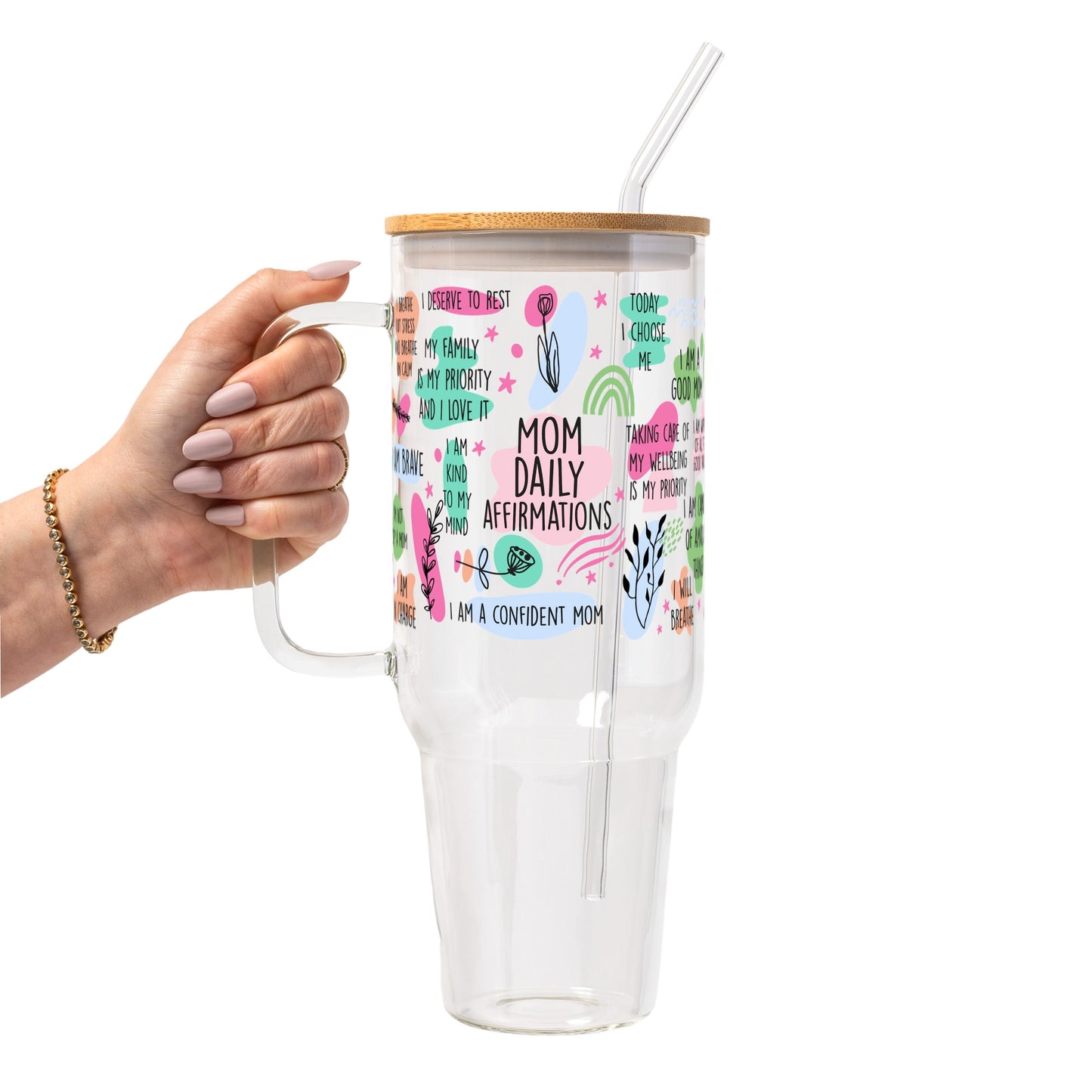 Mom Daily Affirmations Glass Cups
