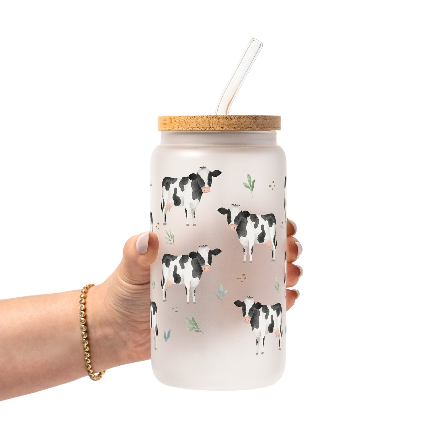 Cow Print Glass Cups