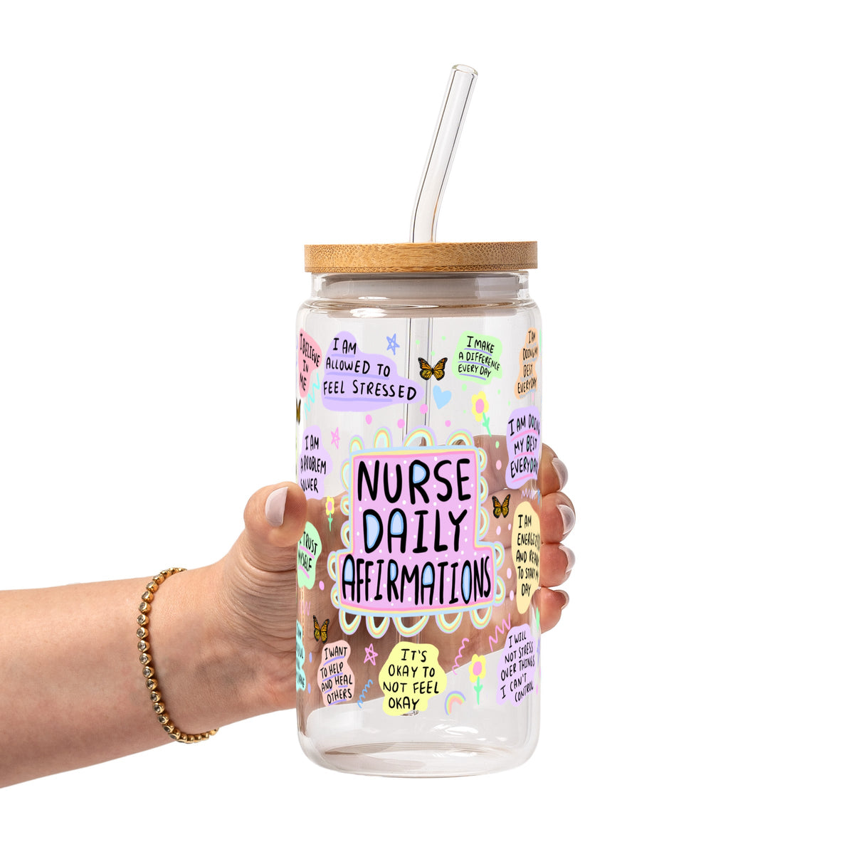 Nurse Daily Affirmations Glass Cups