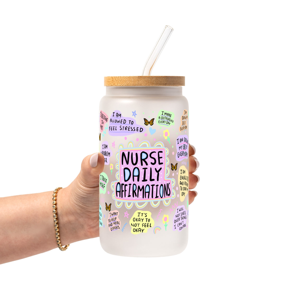 Nurse Daily Affirmations Glass Cups