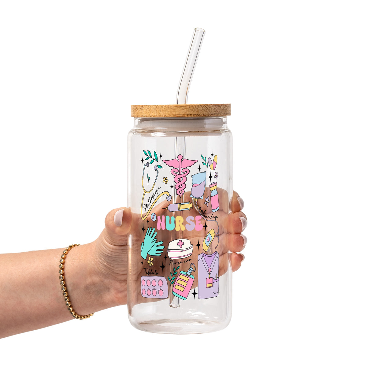 Sips And Scrubs Medical Glass Cups