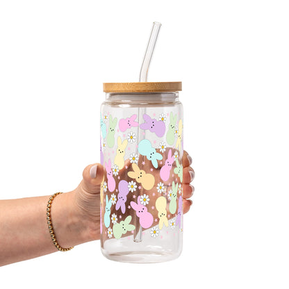 Pastel Easter Bunny Glass Cups