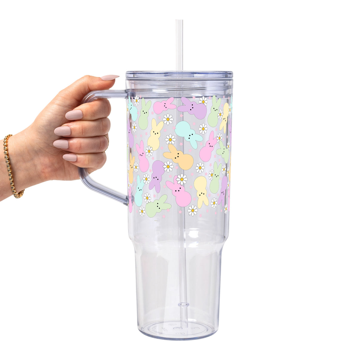 Pastel Easter Bunny Glass Cups