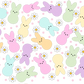 Pastel Easter Bunny Glass Cups