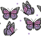 Vasos de cristal con margaritas y mariposas