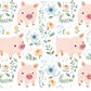 Piggies and Posies Glass Cups