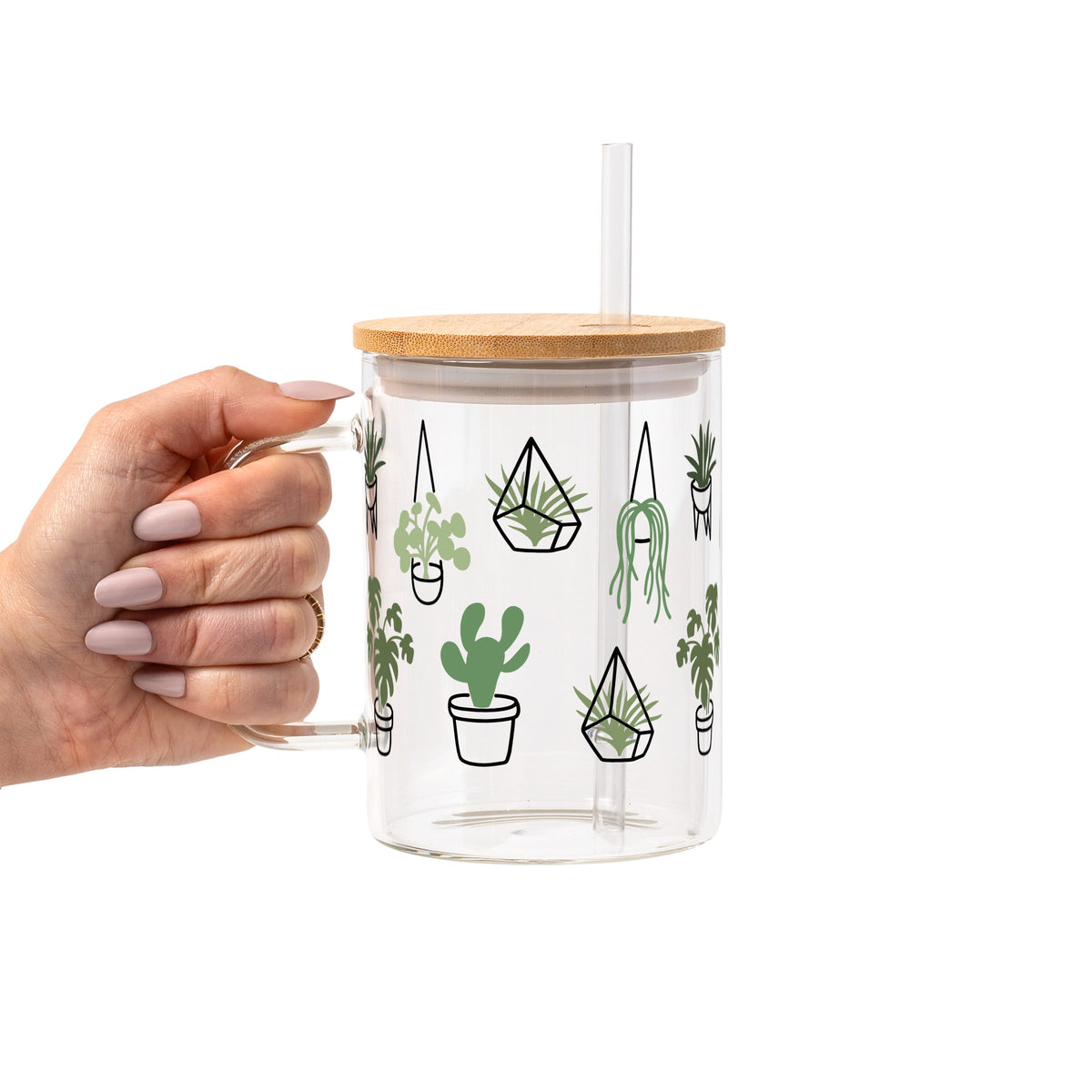 Botanical Greenery Plant Lover Glass Cups