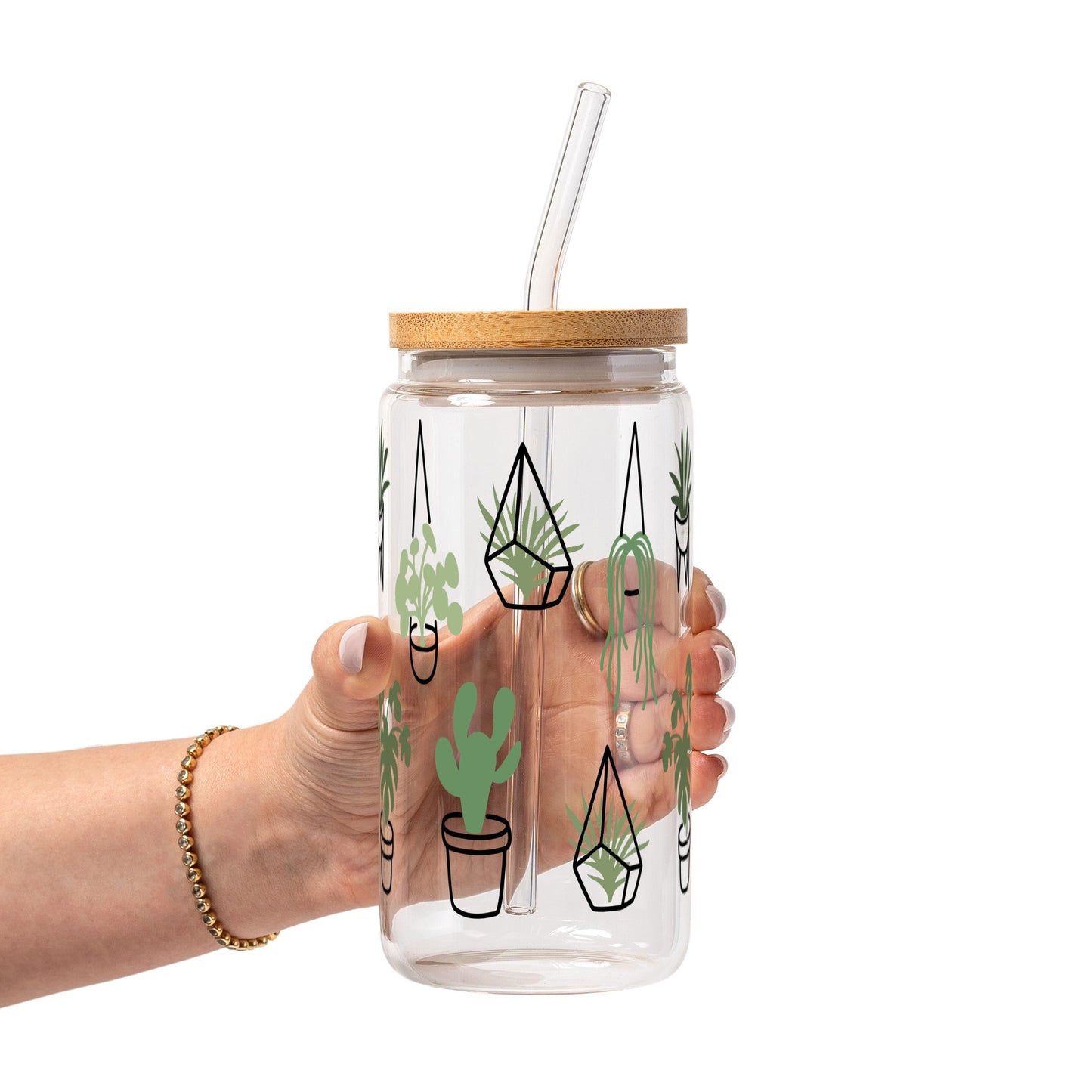 Botanical Greenery Plant Lover Glass Cups