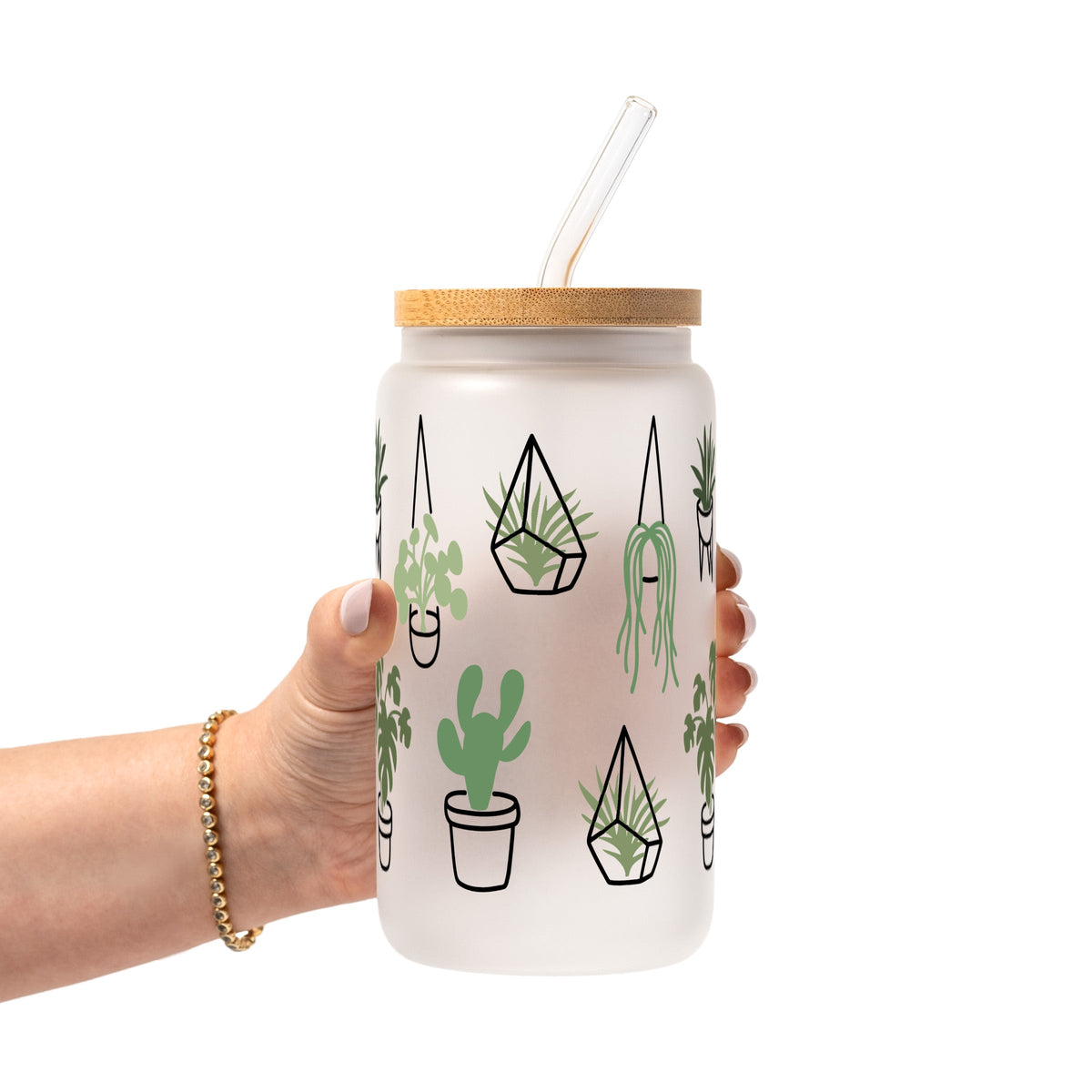 Botanical Greenery Plant Lover Glass Cups